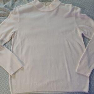 Jenny womens white crew neck sweater medium